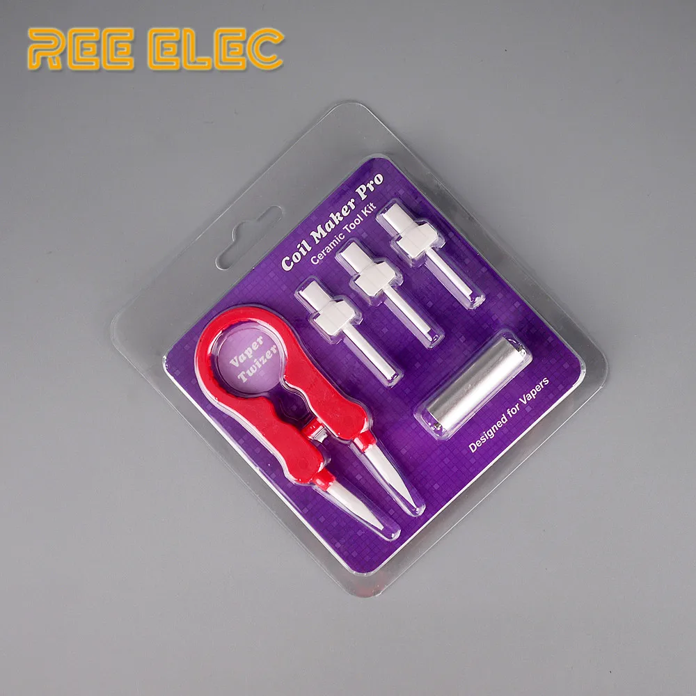 

REE ELEC RDA Atomizer DIY Tools Kit Ceramics Tweezers Coil Jig Electronic Cigarette Vape Pen Coil Accessories