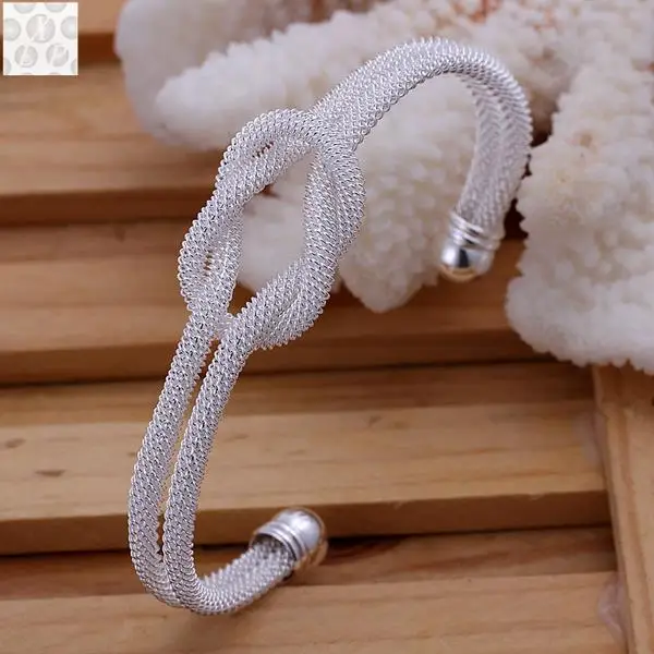 

B091 Free Shipping! SGS Test Past Latest Trendy Classic Silver plated jewelry Hot sell Bangle Wholesale Price