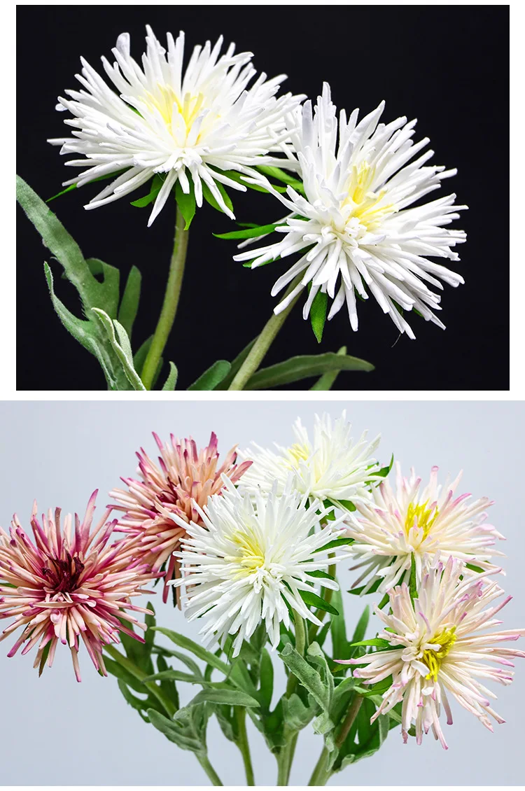 1 Pcs Artificial Chrysanthemum Silk Flowers Floor Style Decor For Home Wedding Table Sunflower Plant Wall Multicolor Optional JH94 (5)