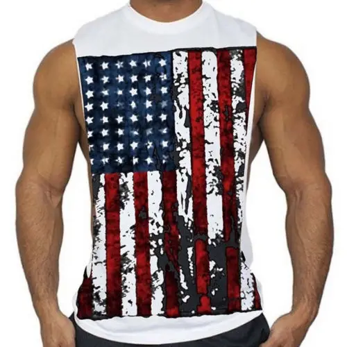 New Striped Star Running Vests Men Plus Size M 2XL Shirts Gym ...