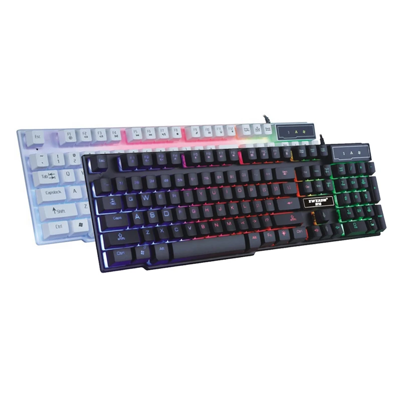 Горячая продажа Радуга Blacklight USB Проводная игровая клавиатура для LOL Dota2 Mini Gamer