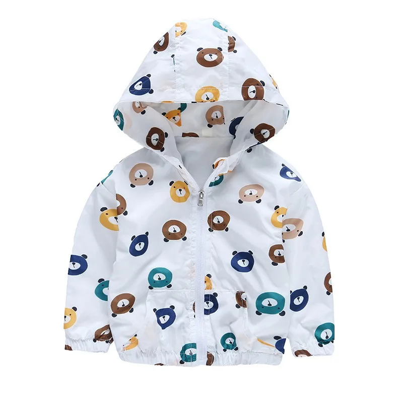 CROAL CHERIE  Fashion Bear Active Outerwear & Coats Kids Jacket For Boys Windbreaker Spring 2018 Children Clothes White Navy (1)