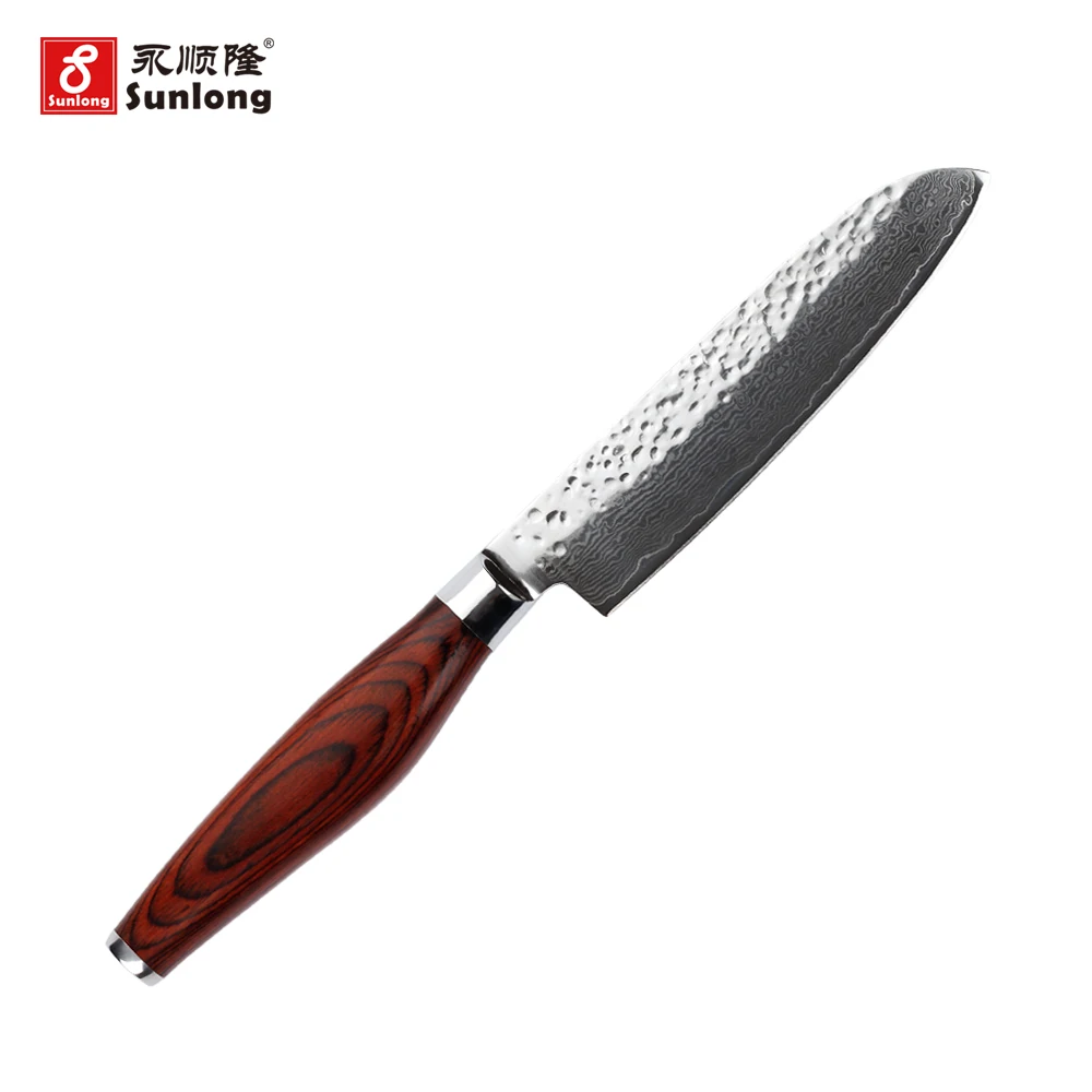 Sunlong 5 дюймовый острый нож Santoku инструменты из дамасской стали японский для knife vg10