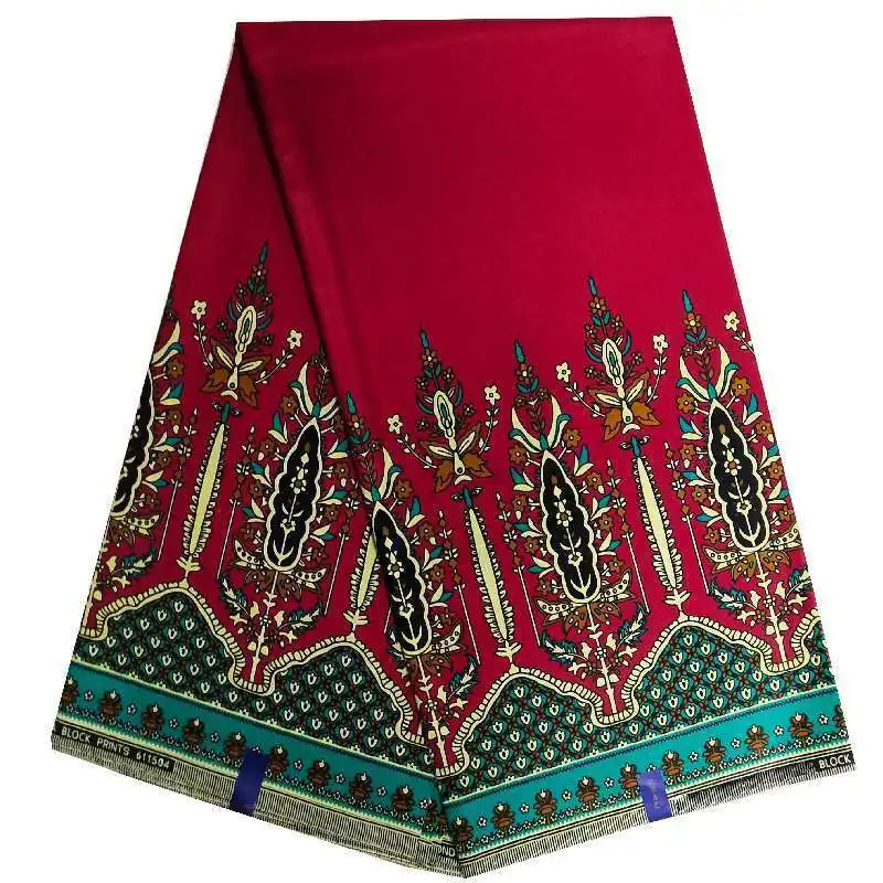 

African 100% cotton ankara Wax Fabric Veritable Red Color Nigerian pagne Prints hitarget Real Java Wax Fabric for Women Cloth