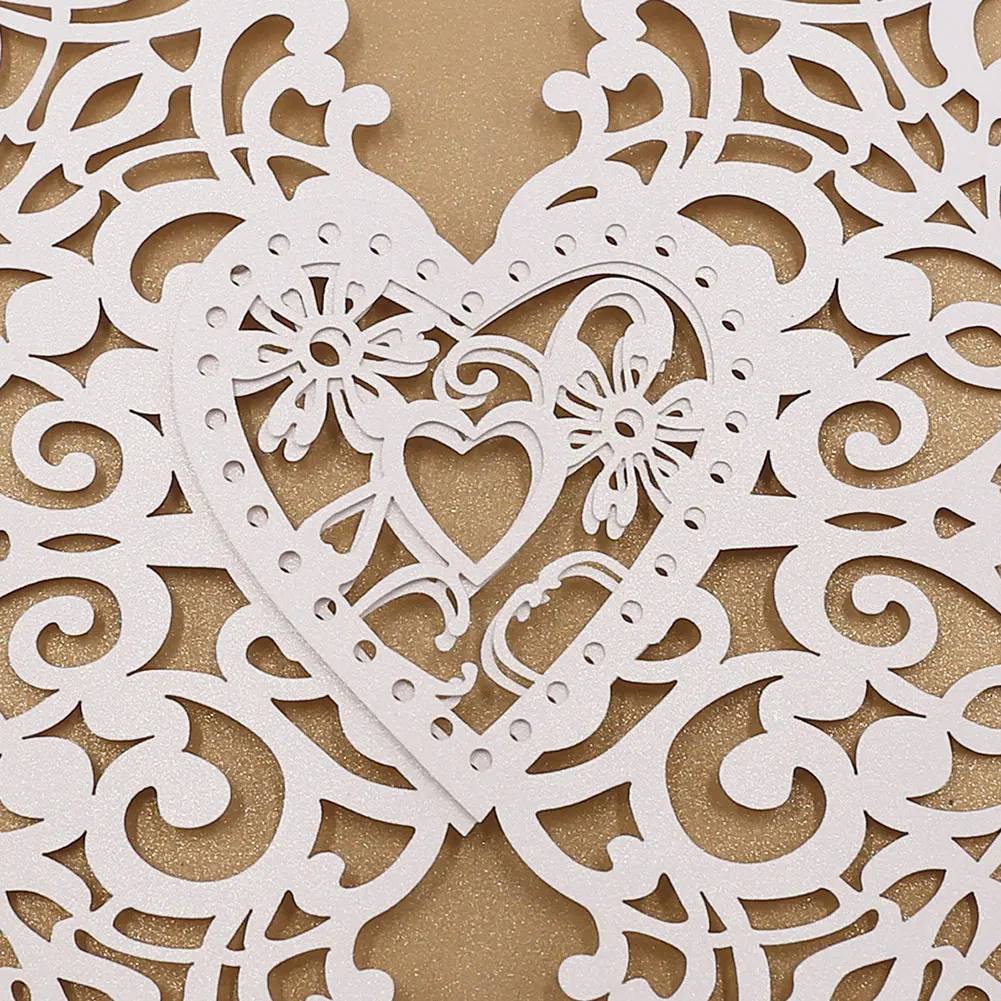  20 Pcs Invitation Cards Paper Hollow European Style for Wedding Business Birthday Party TB Sale - 4.00002E+12