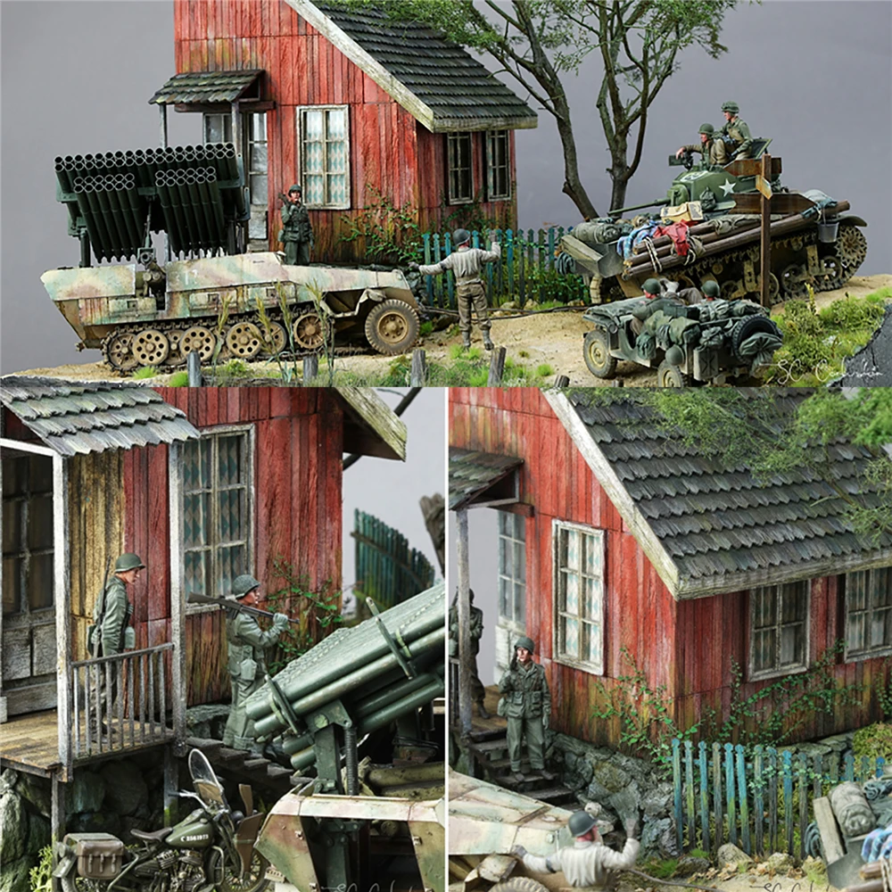13pcs 1/35 Scale Military Building Model Kits DIY Accessories World War ...