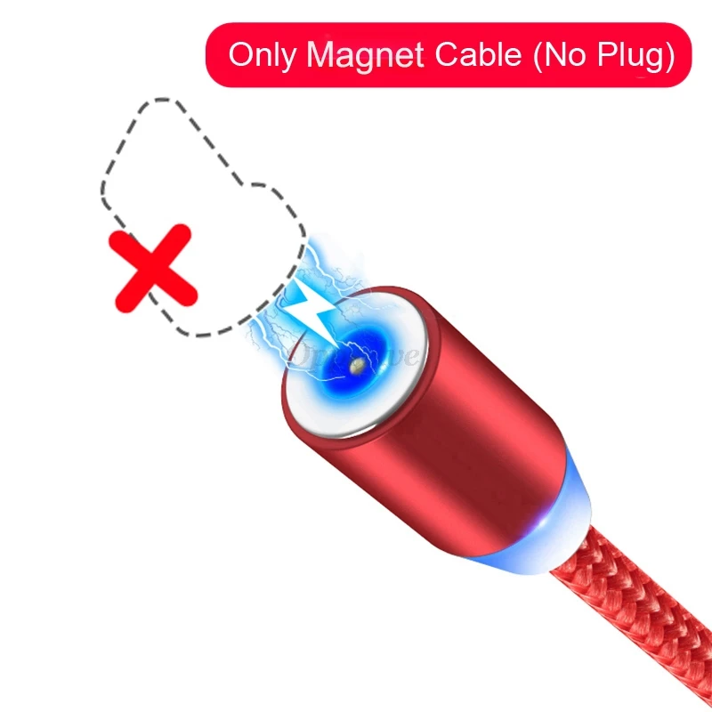 Магнитный USB кабель для iPhone 11 X samsung S10 S9 type C Магнитный зарядный провод для передачи данных Micro USB кабель кабели для мобильных телефонов - Цвет: Only Red Cable