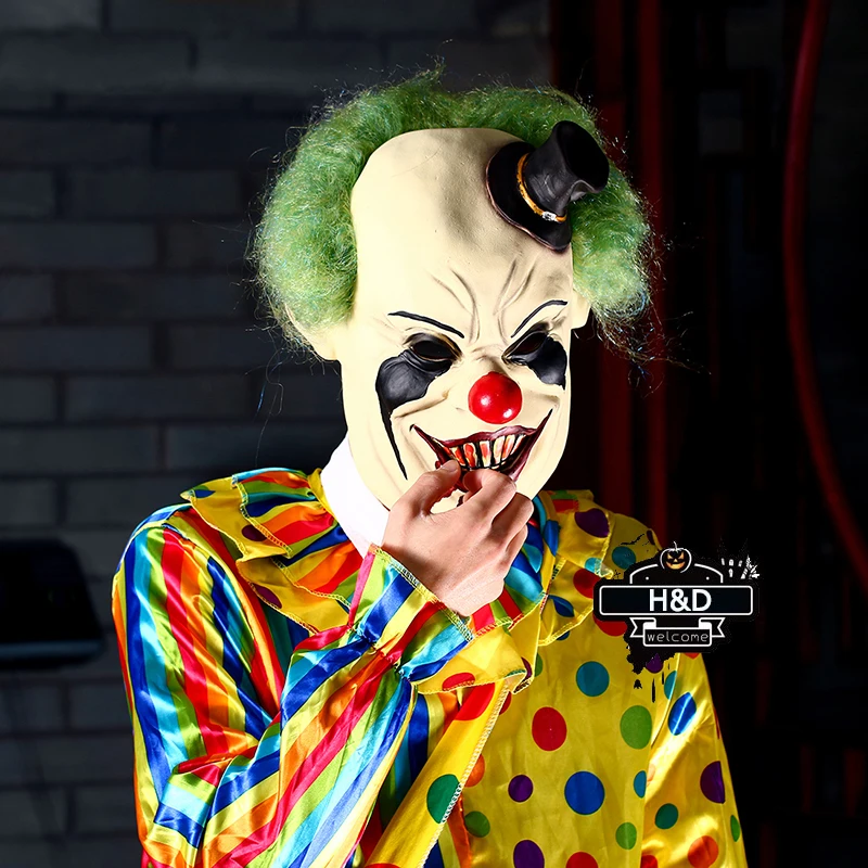 H& D Хэллоуин ужасный демон взрослый страшный клоун косплей реквизит дьявол пламя Зомби Маска аксессуар(34 вида на выбор