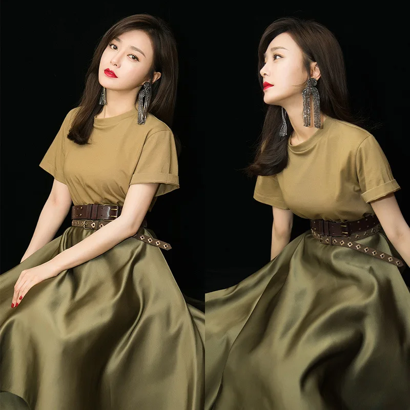 

Qin Lan Star's New Spring Garment 2009 with Big Around Irregular Half-length Skirt Mid-Calf Sashes Asymmetrical Skirts Women