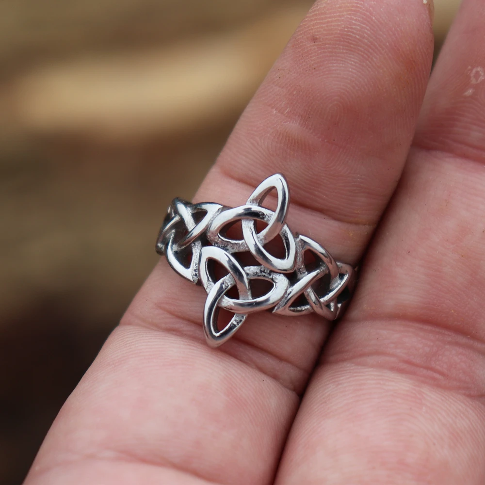EYHIMD Triquetra кольцо из нержавеющей стали ирландские массивные кольца женские ирландские кельтские ювелирные изделия Подарок на годовщину