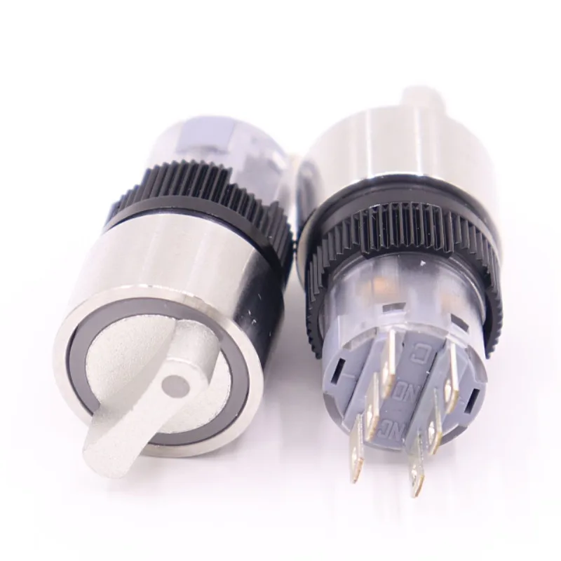 2PCS 16mm Round ILLUMINATED Selector switch 3 Position RED 12V LED MAINTAIN