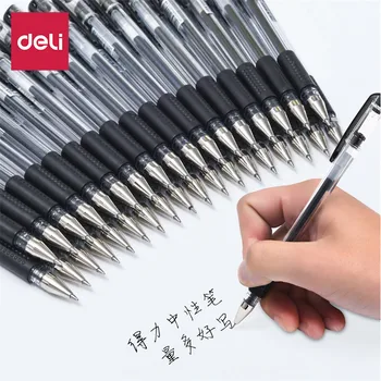 

Deli gel pen 0.5mm signature pen carbon pen student stationery black pen office water