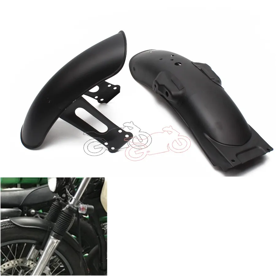1Set Motorcycle Black Metal Rear & Front Fender Mudguard Cover