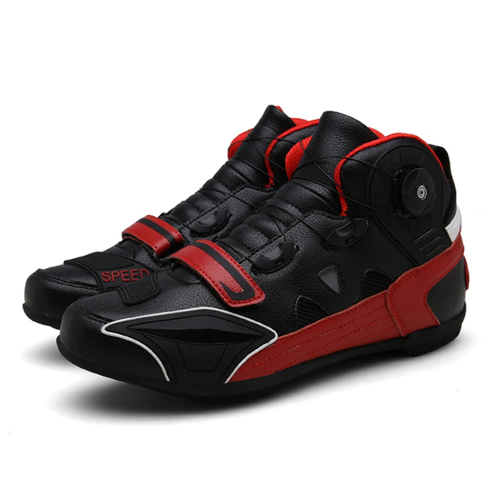 Новинка; мотоциклетные ботинки; мужские мотоциклетные ботинки для верховой езды; дышащая обувь в байкерском стиле; Байкерская обувь; Чоппер Крузер; туристические ботильоны - Цвет: S8899 Red