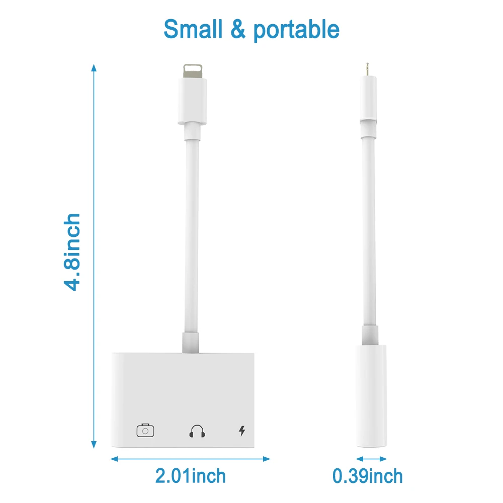 Адаптер OTG для Lightning USB 3 считыватель с разъемом наушников 5 мм синхронизация