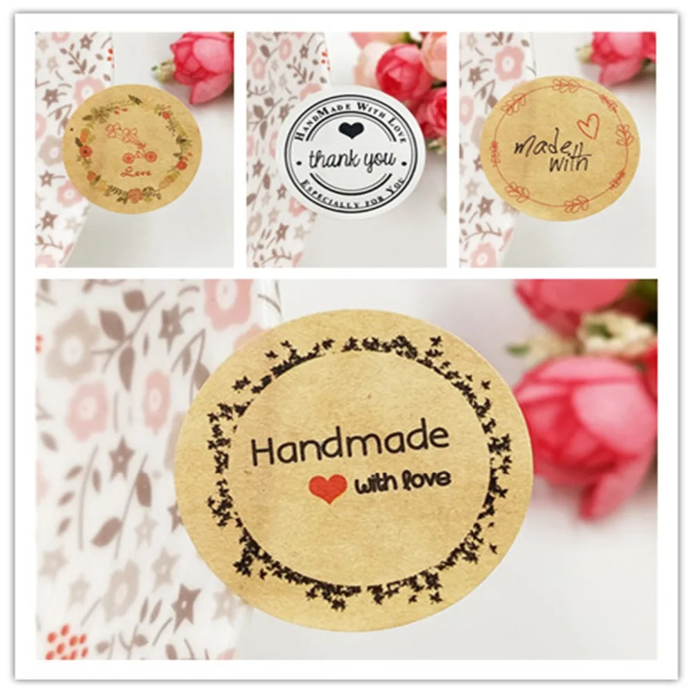 

100Pcs/Lot Multiple Styles New Arrival Series Paper Self-adhesive Stickers For Jewelry Gift Cake Box Bottle Cup Sealing Stickers