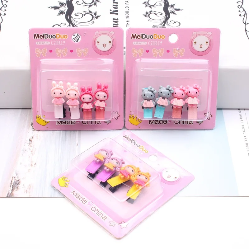 

4PCS Mini fashion Hairpin Small kitty Cartoon Girls Hair Clip High Quality Kids Hair Accessories