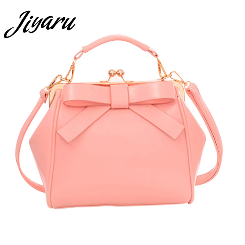 

Kawaii Handbags Women PU Leather Shoulder Bags Female Famous Brands Bow Tie Crossbody Bag Tote Girl Messenger Bag Women 2019