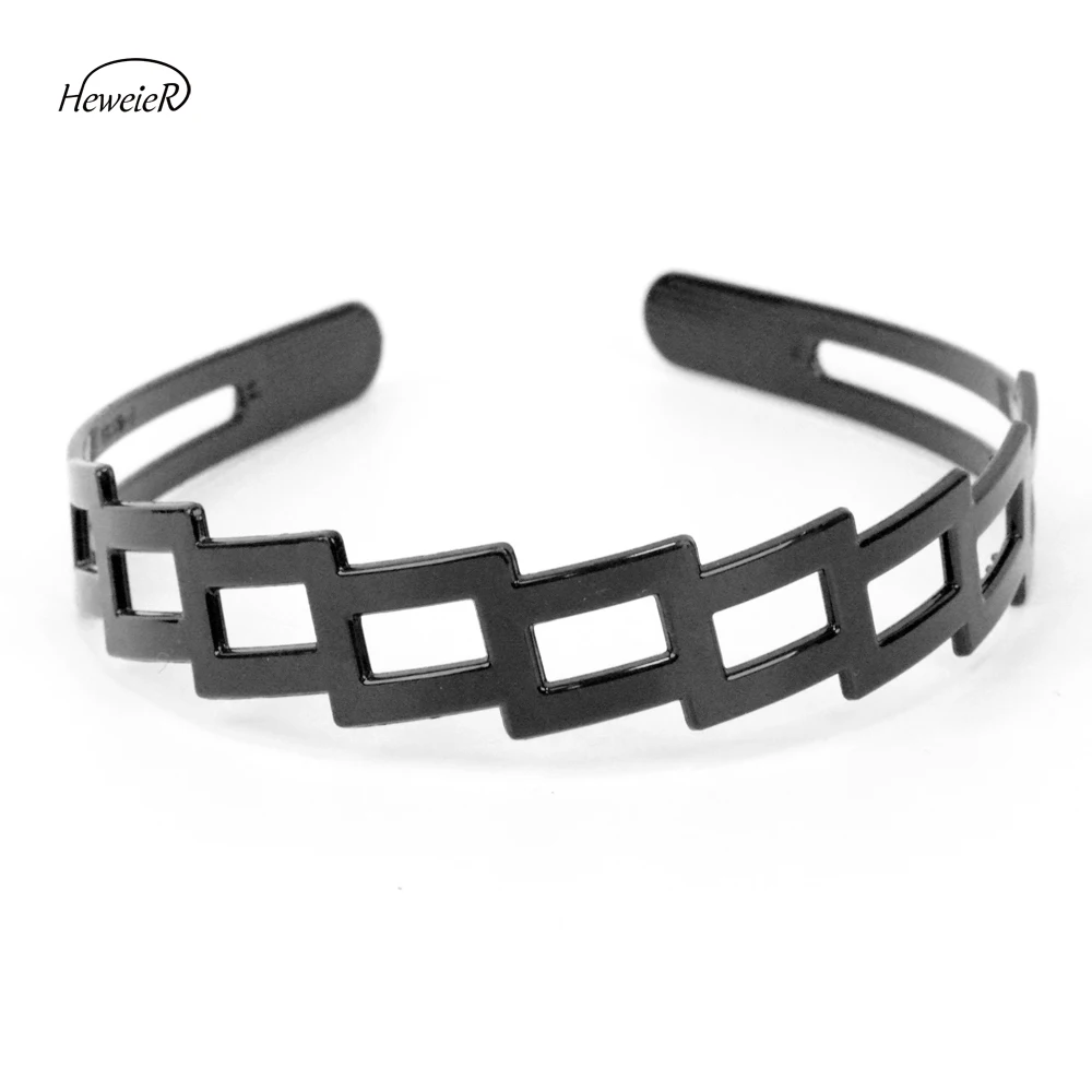 

New Fashion Black Plastic Hollow Hairpins Hair Hoop Headband Hairband Women Ladies Headwear Women Barrette Headdress Accessories