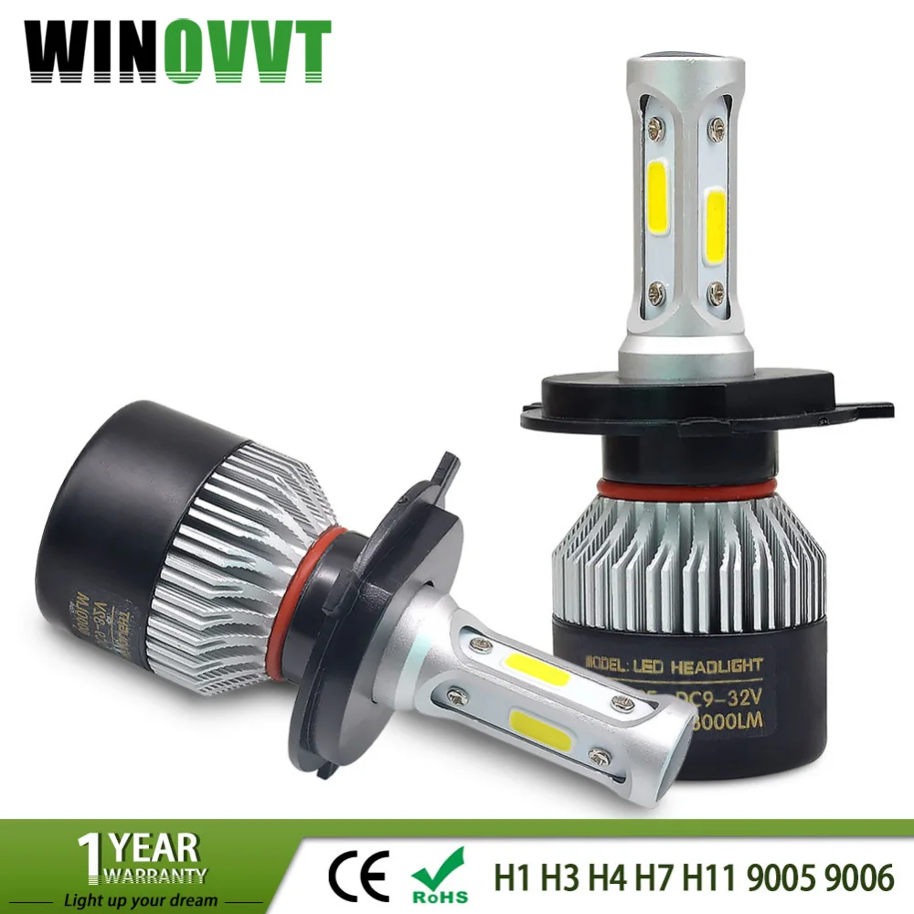 1 пара H11 H7 светодиодный H4 H1 H8/H9 9005/HB3 9006/HB4 Автомобильные светодиодные лампы для