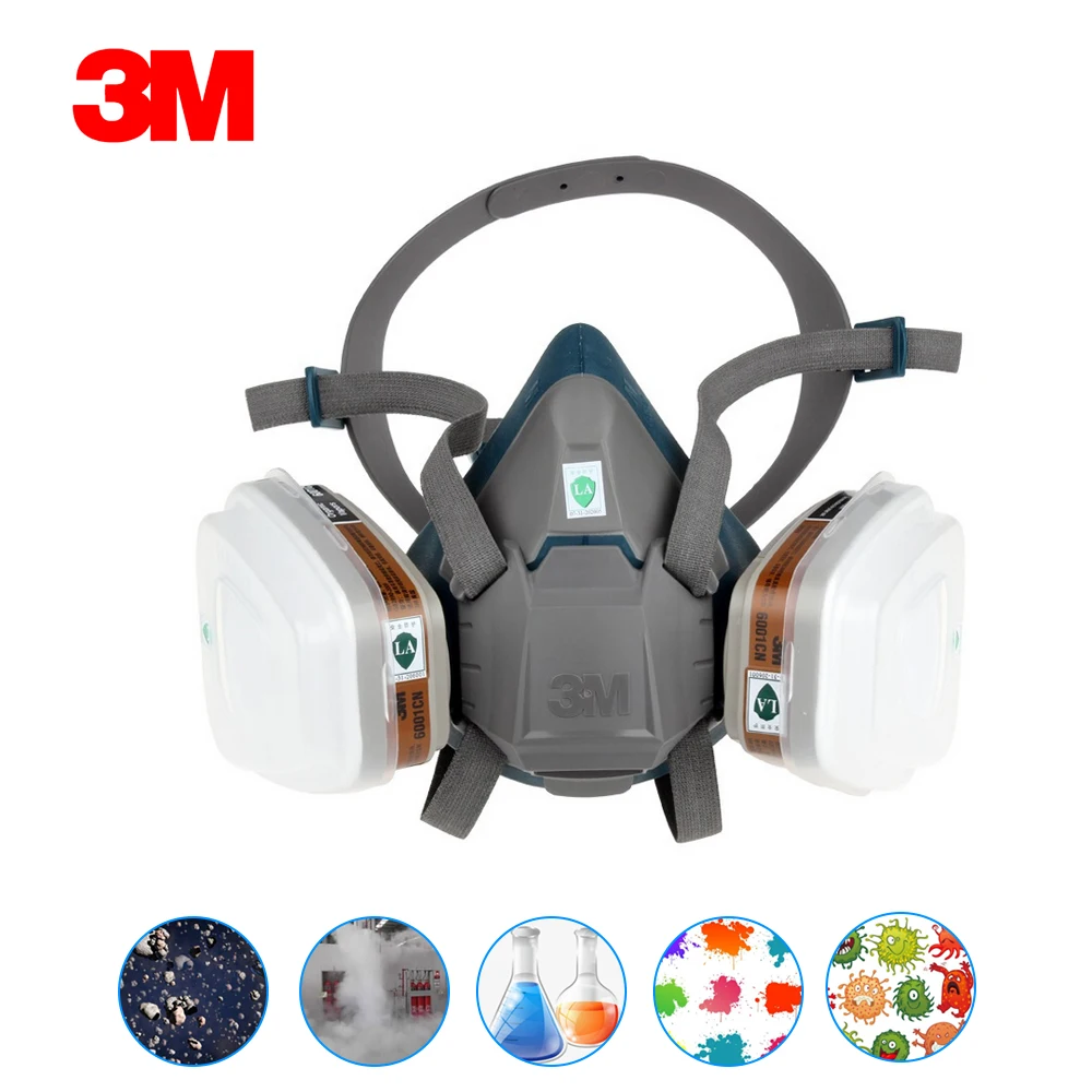 3M 6502 Organic Vapor Respirator Mask Respiratory Protective Gas Masks Paint Chemical Formaldehyde Anti Virus Activated Carbon