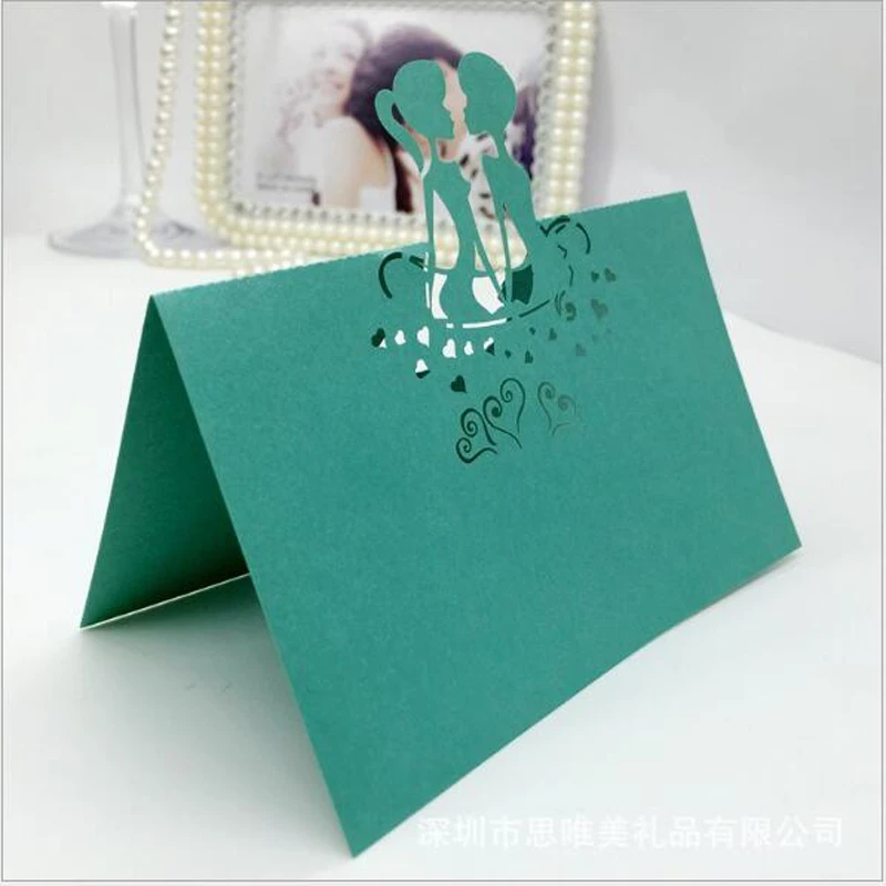 50pcs Kiss Laser Cut Table Name Place Cards Favor Table Name Message Setting Card Baby Shower Wedding Birthday Party Supplies