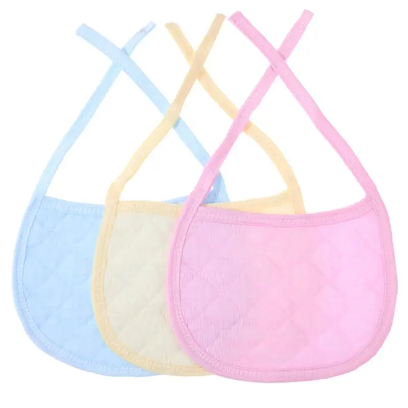 

3Pcs Soft Cotton Baby Saliva Bibs Solid Color Infant Girls Boys Feeding Cloth Burp Bibs Saliva Towels
