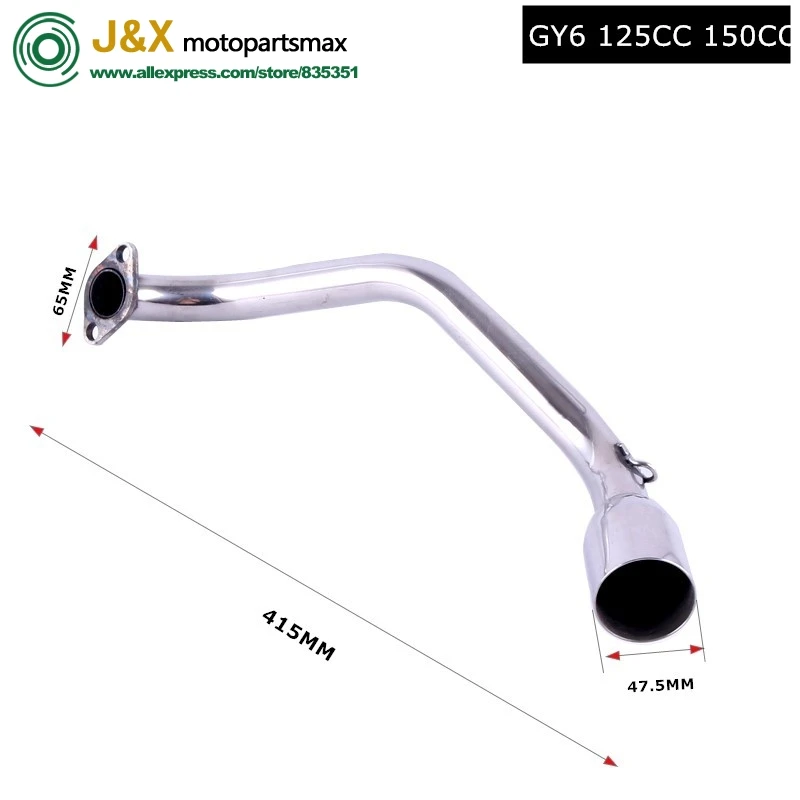 

EXHAUST PIPE Universal GY6 Scooter Motorcycle Exhaust Muffler Contact pipe To Engine 157qmj 152qmi 125 150 180 200cc