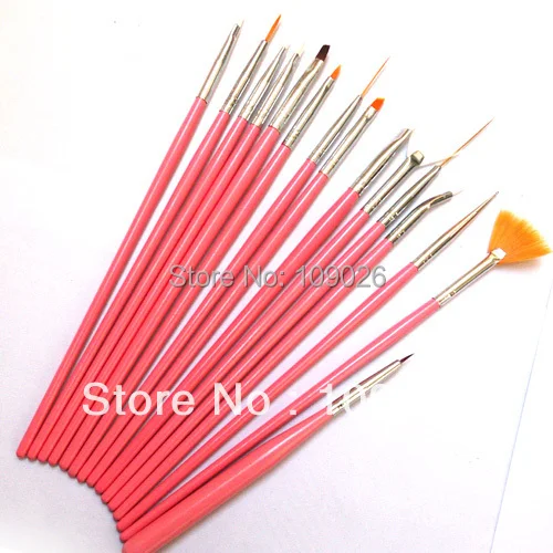 

Free Shipping - 15PCS Nylon Acrylic Uv Gel NAIL BRUSH For Manicure Tool