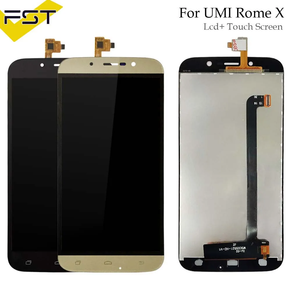 

Black/Gold For UMI Rome X LCD Display With Touch Screen Digitizer Assembly Replacement Part+Free Tools