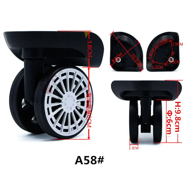 Замена багажных колес, Спиннер чемодан ремонт колес, колеса для чемоданов(серия hong sheng - Цвет: 1 Pair A58