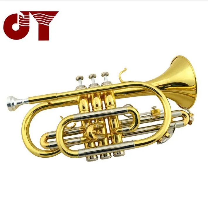 JAZZOR JYCO-E100 Bb tune trompeta Профессиональный Корнет мундштук латунный духовой инструмент золотой лак для начинающих trumpeta