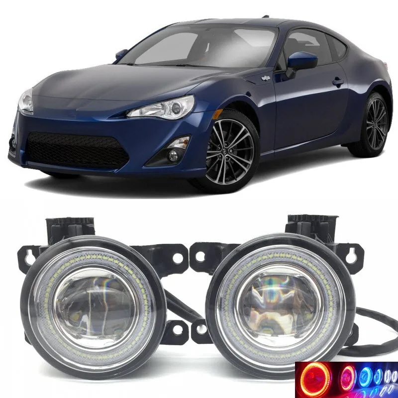 Для Toyota GT86 86 SCION FR-s 2 в 1 LED Ангельские глазки DRL Габаритные огни-линия объектив туман огни