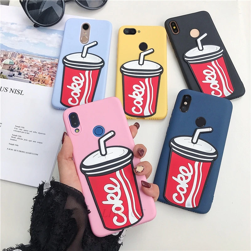 

3D Cola silicone cases for xiaomi redmi 7 note 7 6 pro 5 plus s2 y2 y3 a2 a1 mi 8 9 se mi8 lite mi9 cute soft tpu phone cover