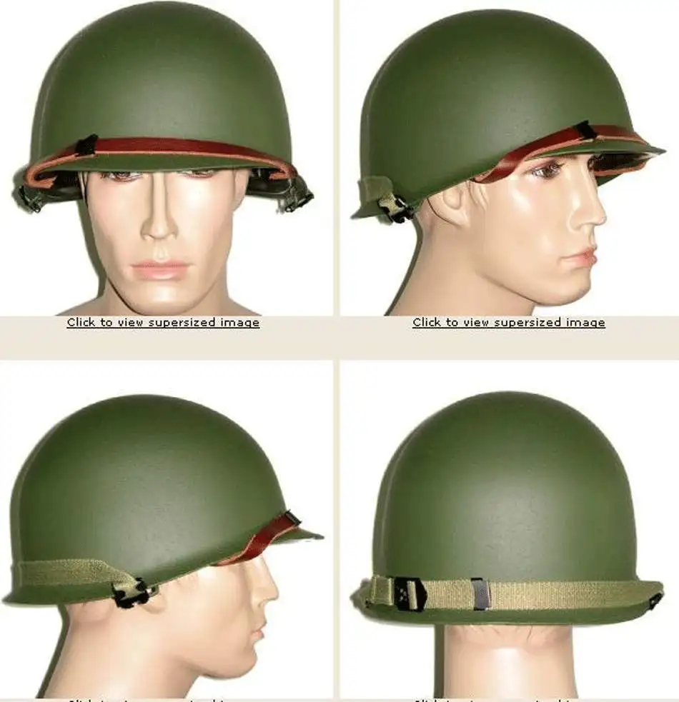 Стальной шлем WWII U.S M1 с сетчатой крышкой и полоской M1 зеленый Helmet-US148