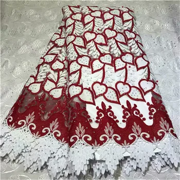 

2019 New Design African Lace Fabric Guipure Lace White French Net Laces Fabric With Stones High Quality African Swiss Voile Lace