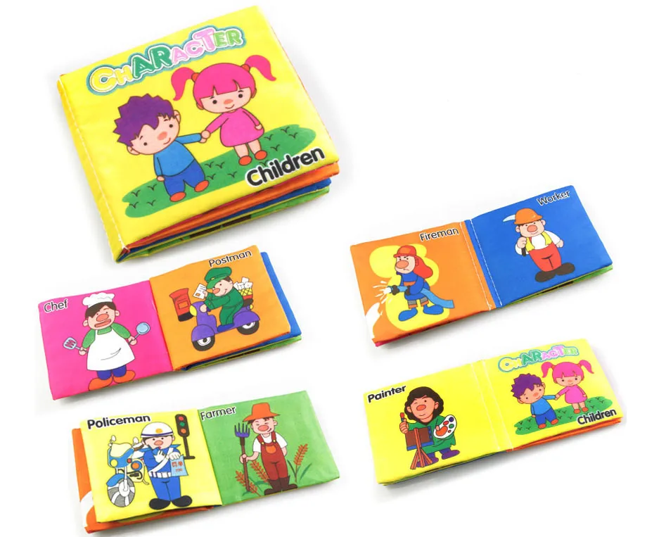 Coolplay книжки из мягкой ткани звук шелеста младенческой ребенок тихие книги развивающие погремушка в коляску игрушки для новорожденного ребенка 0-12 месяцев} - Цвет: A-Character