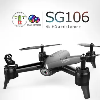 

SG106 RC Drone with 4K HD Dual Camera FPV WiFi Real Time Aerial Video Optical Flow RC Quadcopter Helicopter 3 Batteries Aircraft