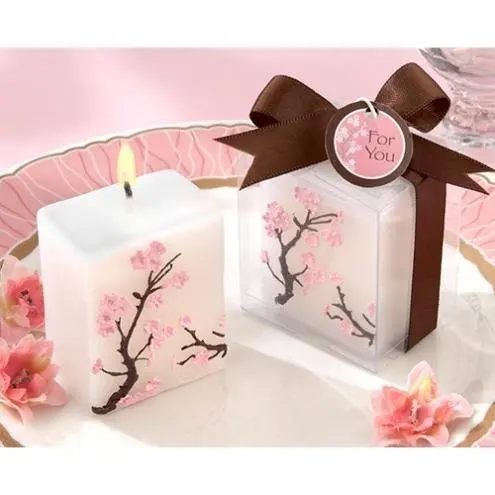 Wedding Baby Shower Favors Birthday Gift Cherry Blossom Candle