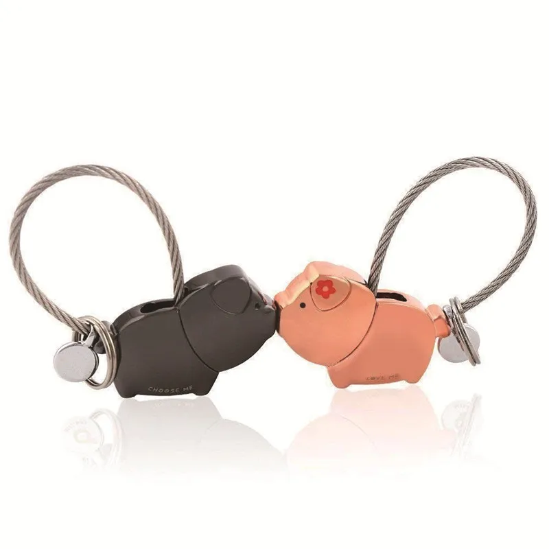 

Sweet Kiss Piggies Keychain with Magnetism Cute Kiss Pigs Couple Keychain Christmas Gifts Valentine's Love Token
