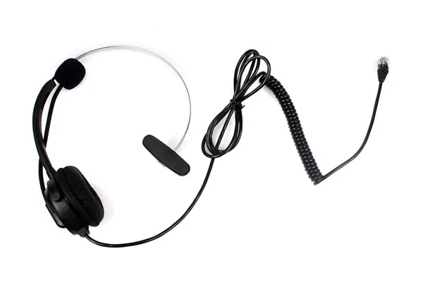 

Newest Hot Sale headphone Telephone Monaural Headset + Communication Mic+4-Pins crystal head Unique Design Black C085A