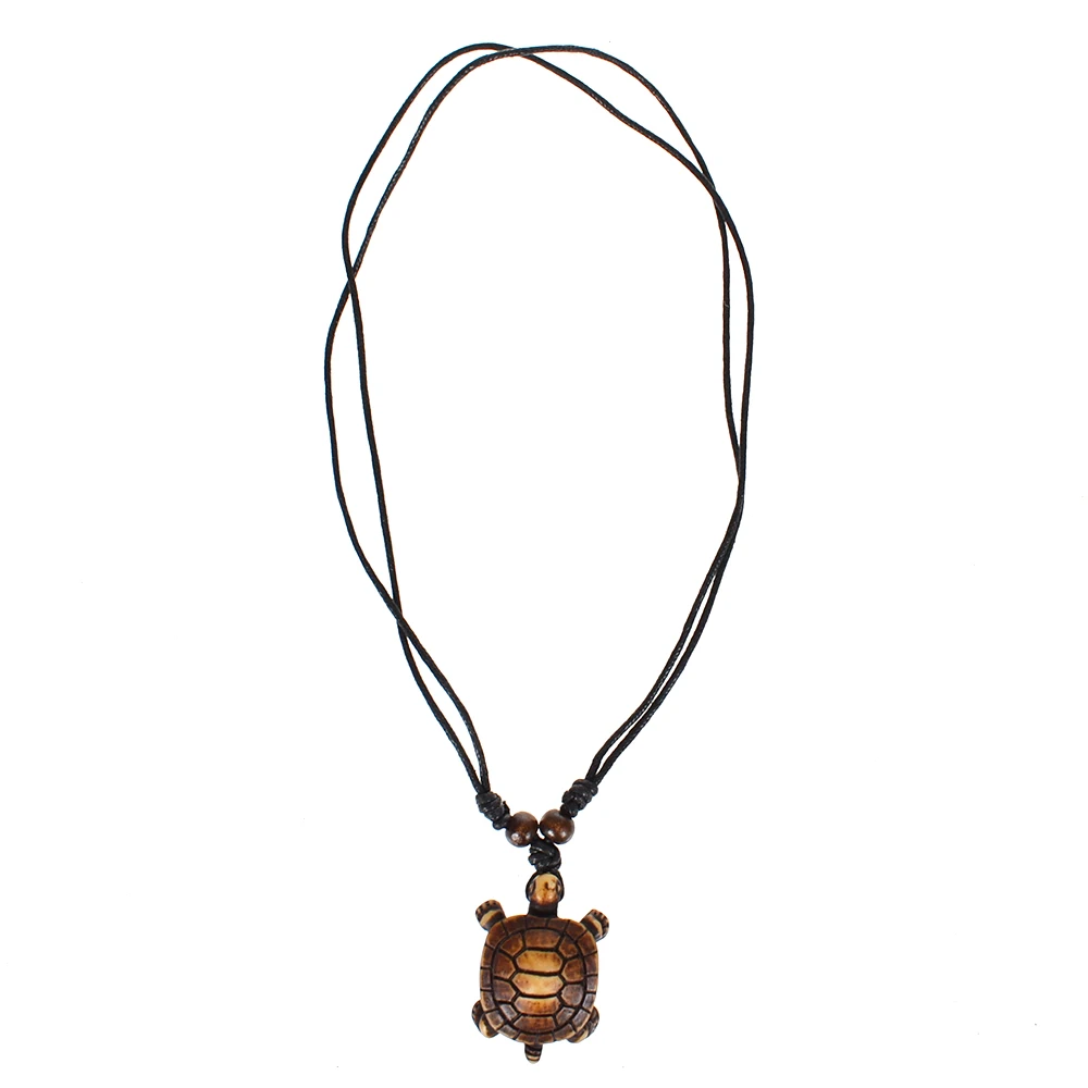 1 шт., стильный этнический Кулон черепаха из кости яка, ожерелье из смолы, регулируемое ожерелье с черной струной, долговечность