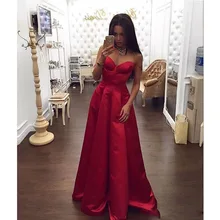 Glamorous Red Sweetheart Prom font b Dresses b font 2017 New A Line Spaghetti Straps font