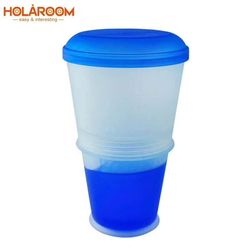 

Breakfast Cup Creative Oatmeal Cup Cereal To Go PP Material Snack Cup With Lid Foldable Spoon Food Container Keep Milk Cold