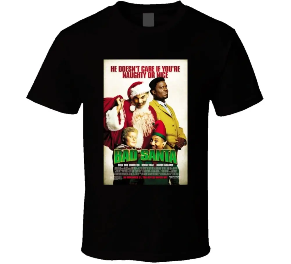 Bad Santa Cool 21 век комедия классическая фильм фанатская футболка с постером коротким