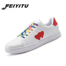 Feiyitu новый летний белый Для женщин повседневные туфли на плоской подошве Студенческая Классическая Дамская обувь Для женщин кроссовки