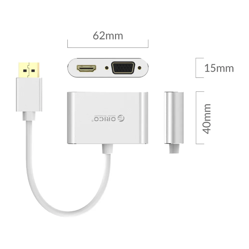 Переходник ORICO Displayport DP папа HDMI VGA Аудио мама кабель 1 2 версия 4K HD 30/60 @ Hz для