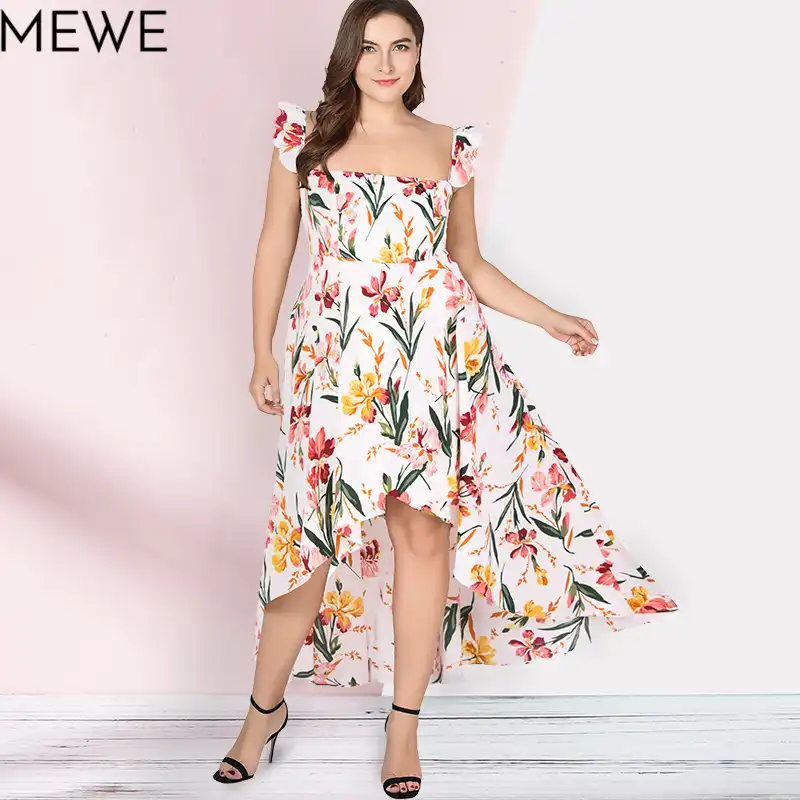 plus size white floral dress
