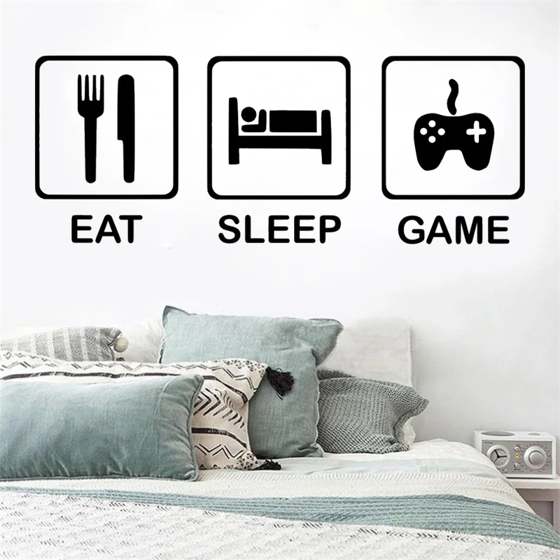 Eat Sleep Agers Children S Bedroom R Gaming Wall Eat Sleep Agers Children S Bedroom R Gaming Wall Sticker Vinyl Art Removable Poster Mural Beauty Decals Lx93