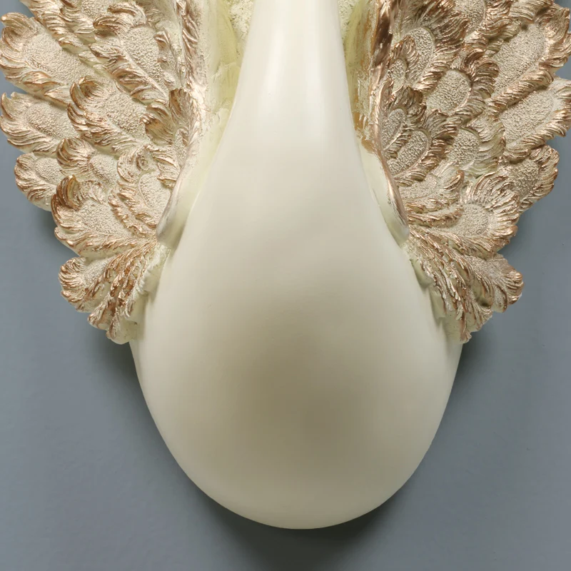 Европейская домашняя настенная подвесная резиновая ваза в форме лебедя Ремесло Украшение стены цветок пятно гостиной, ТВ фон настенная стерео 3D подвеска